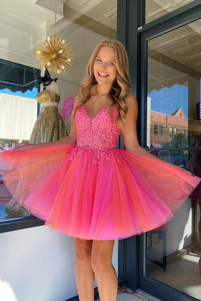 hot pink short dresses
